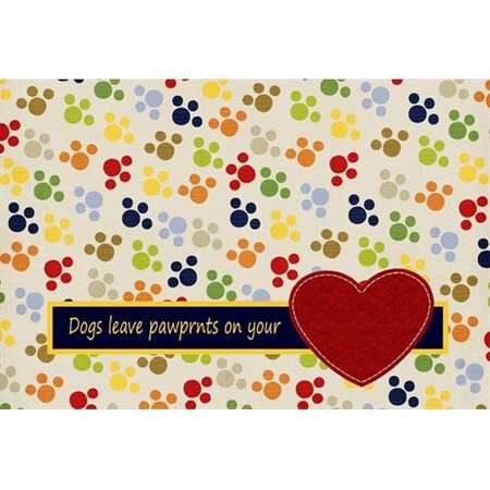 Carolines Treasures Carolines Treasures SB3054PLMT Dogs Leave Pawprints On Your Heart Fabric Placemat SB3054PLMT